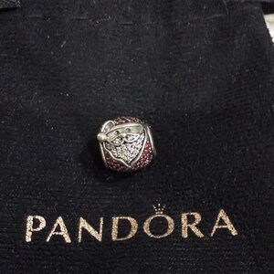 Pandora Silver and Red Santa Charm